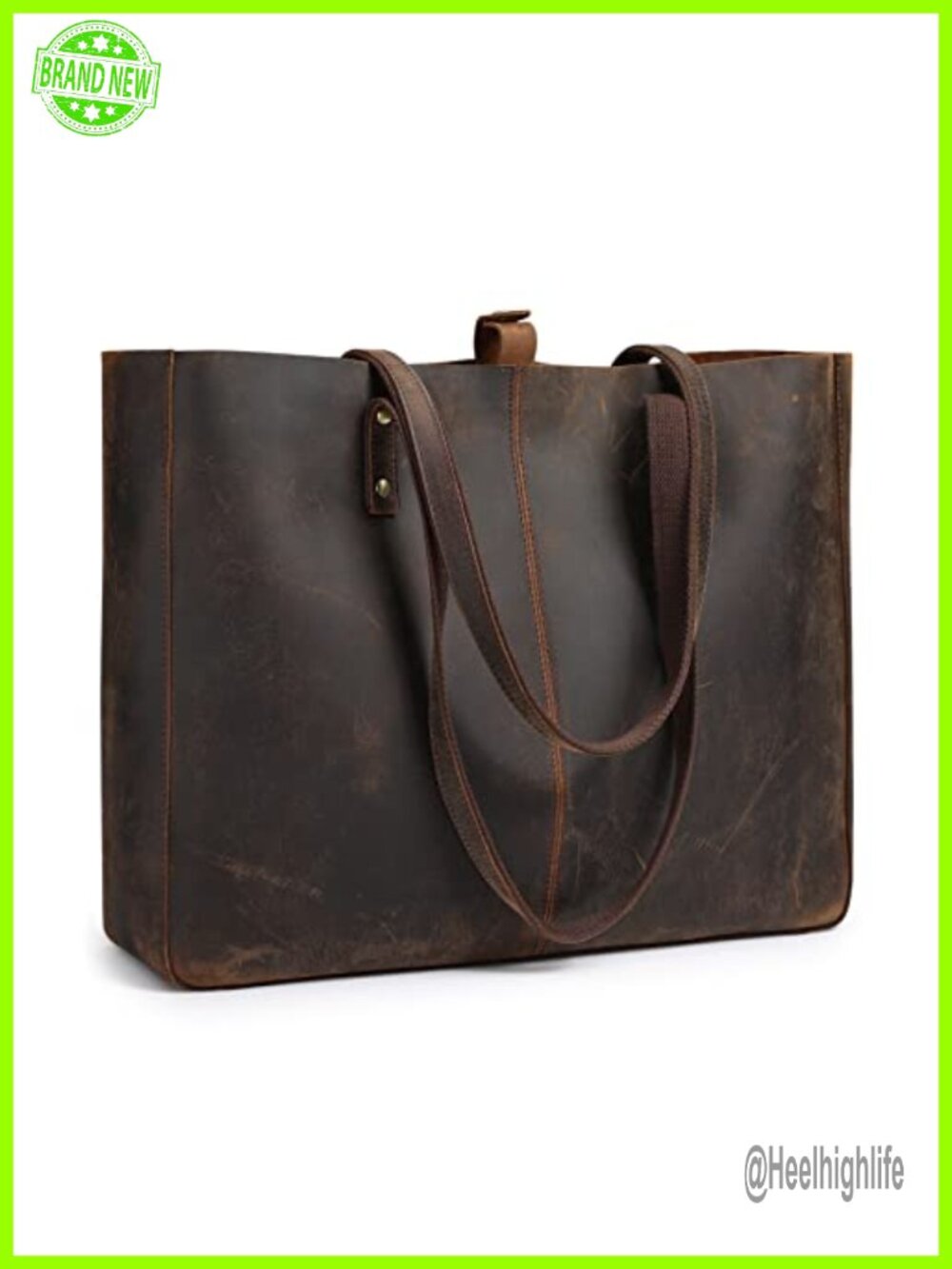 Genuine Leather Shoulder Tote Bag Large Handbag Work Purse Satchel